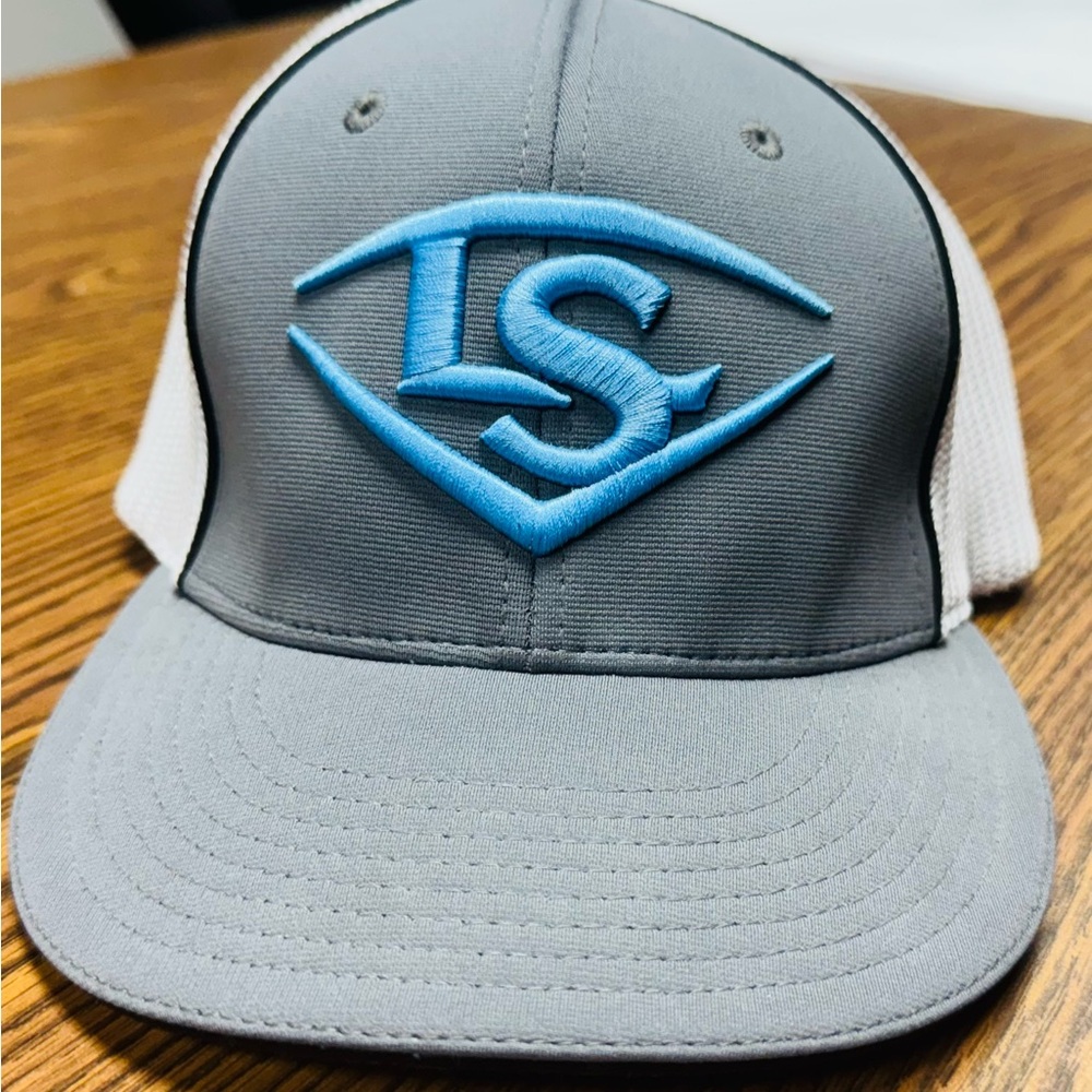 Louisville Slugger flex fit hat NEW Gray and Blue Logo Baseball Cap